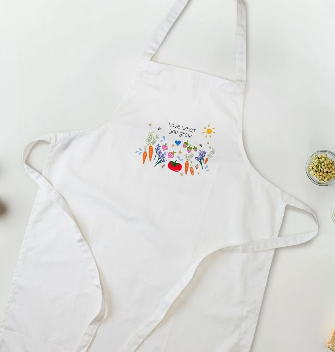 Love What You Grow Garden Party Apron (White)
