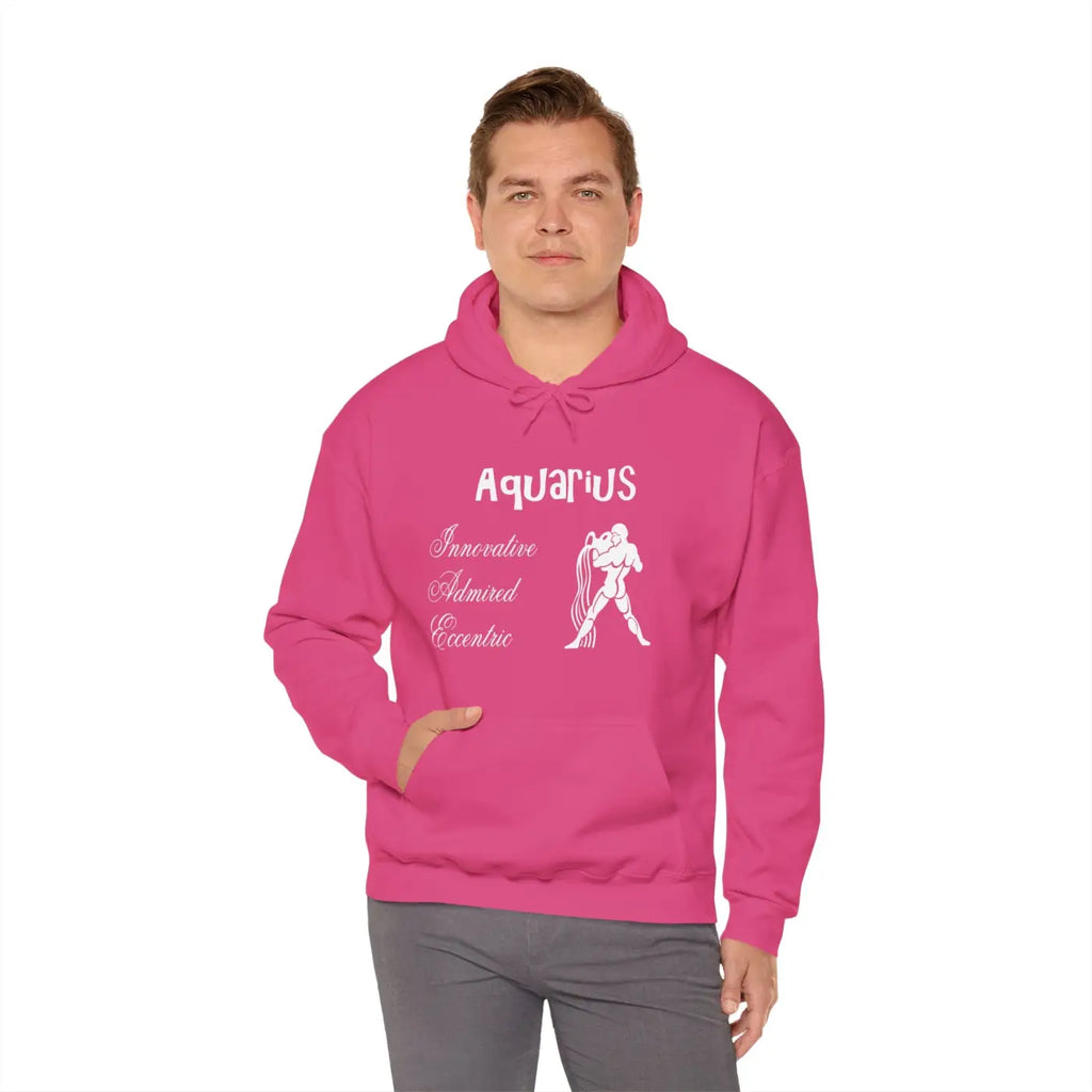 Aquarius Zodiac Sign Hooded Sweatshirt – Eco-friendly - Dipaliz