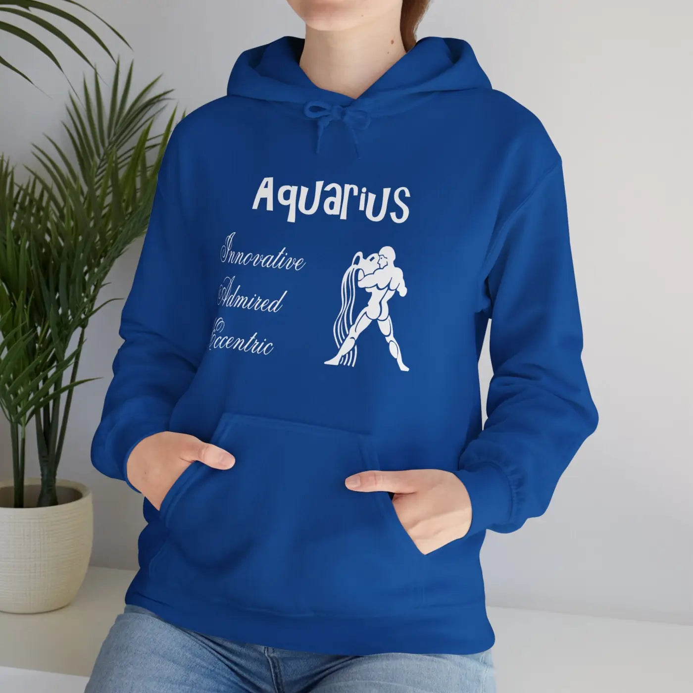 Aquarius Zodiac Sign Hooded Sweatshirt – Eco-friendly - Dipaliz