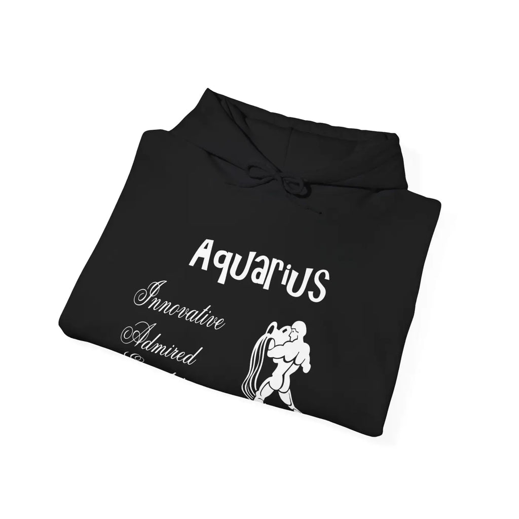 Aquarius Zodiac Sign Hooded Sweatshirt – Eco-friendly - Dipaliz