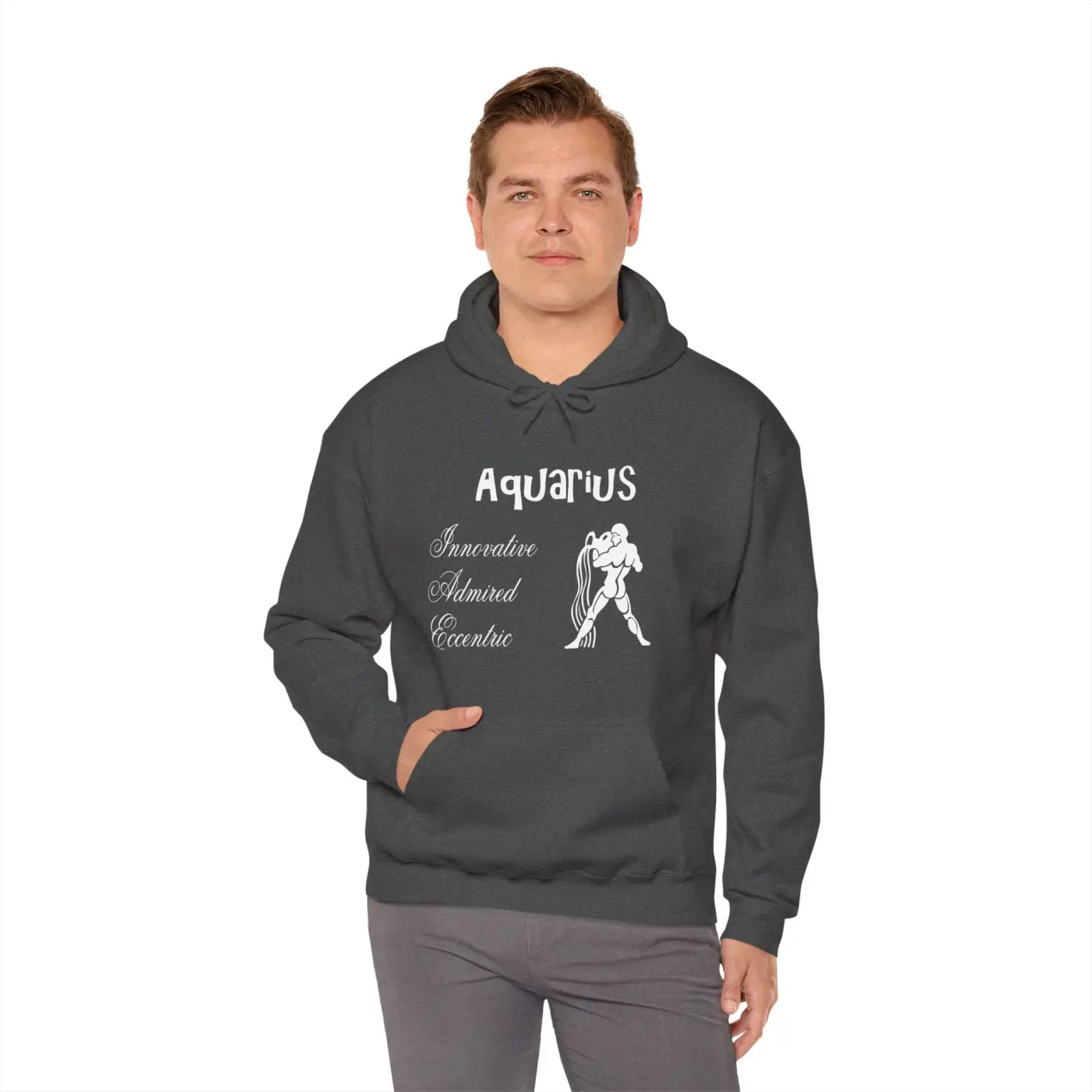 Aquarius Zodiac Sign Hooded Sweatshirt – Eco-friendly - Dipaliz