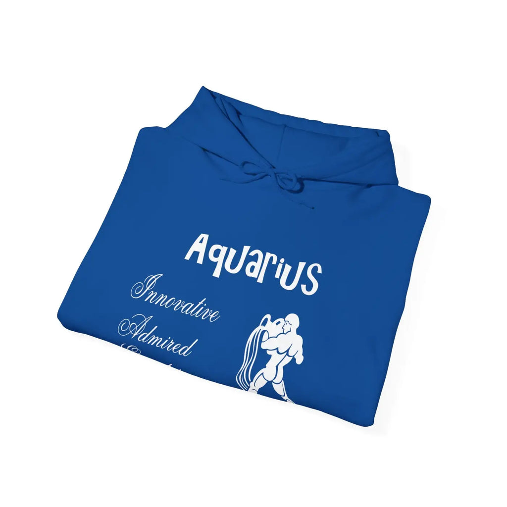 Aquarius Zodiac Sign Hooded Sweatshirt – Eco-friendly - Dipaliz