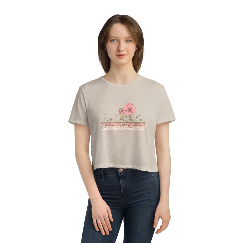 Bloom Floral Flowy Cropped Tee – Eco Friendly - Dipaliz