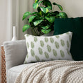 Green Leaves Polyester Lumbar Pillow – Eco Friendly - Dipaliz