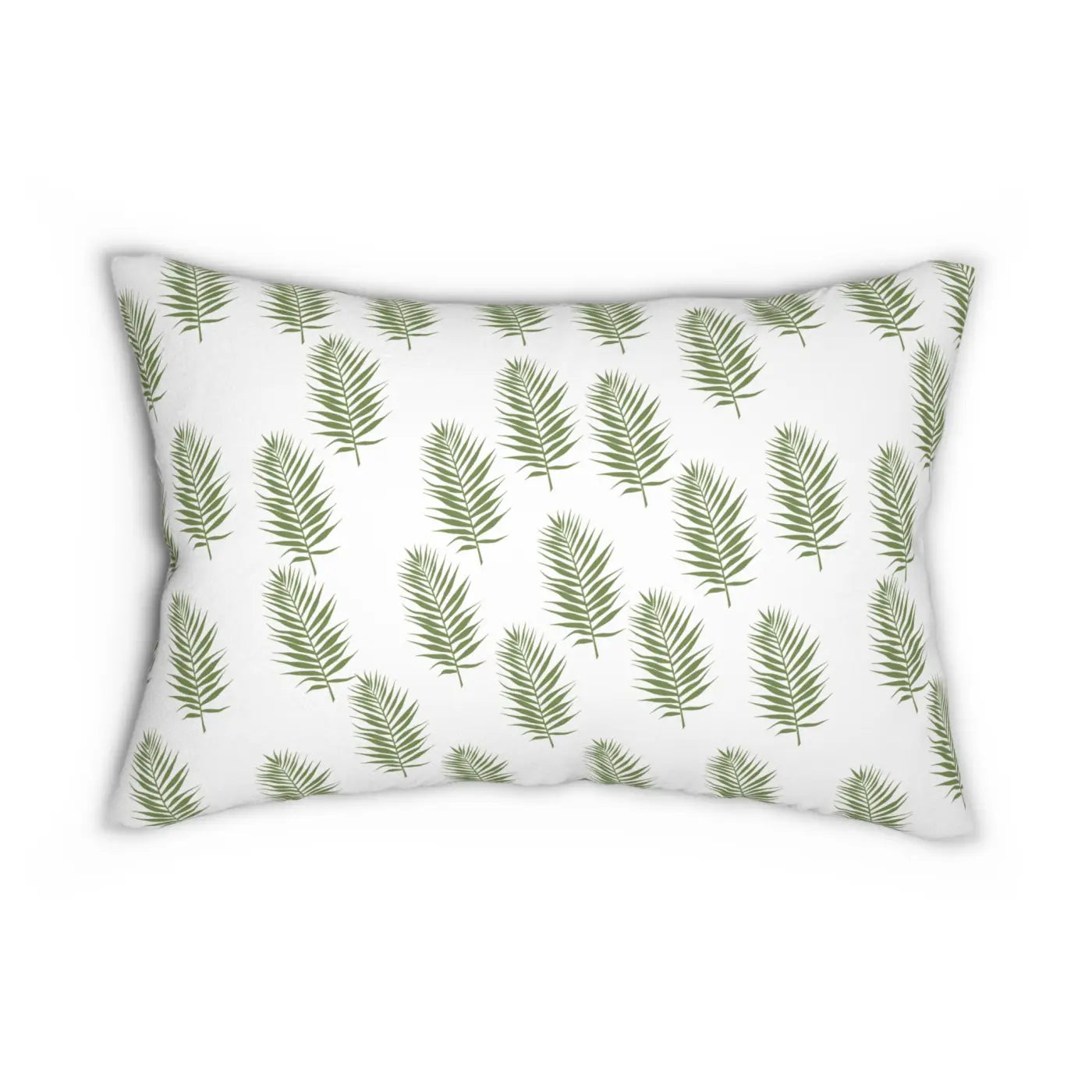 Green Leaves Polyester Lumbar Pillow – Eco Friendly - Dipaliz