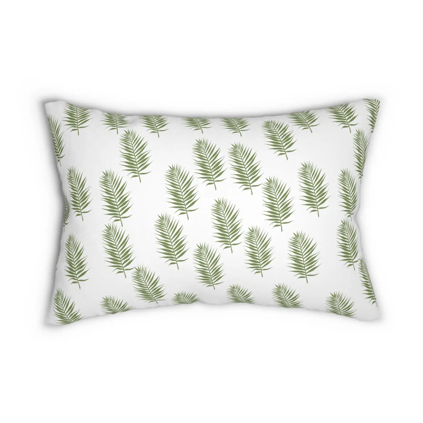 Green Leaves Polyester Lumbar Pillow – Eco Friendly - Dipaliz