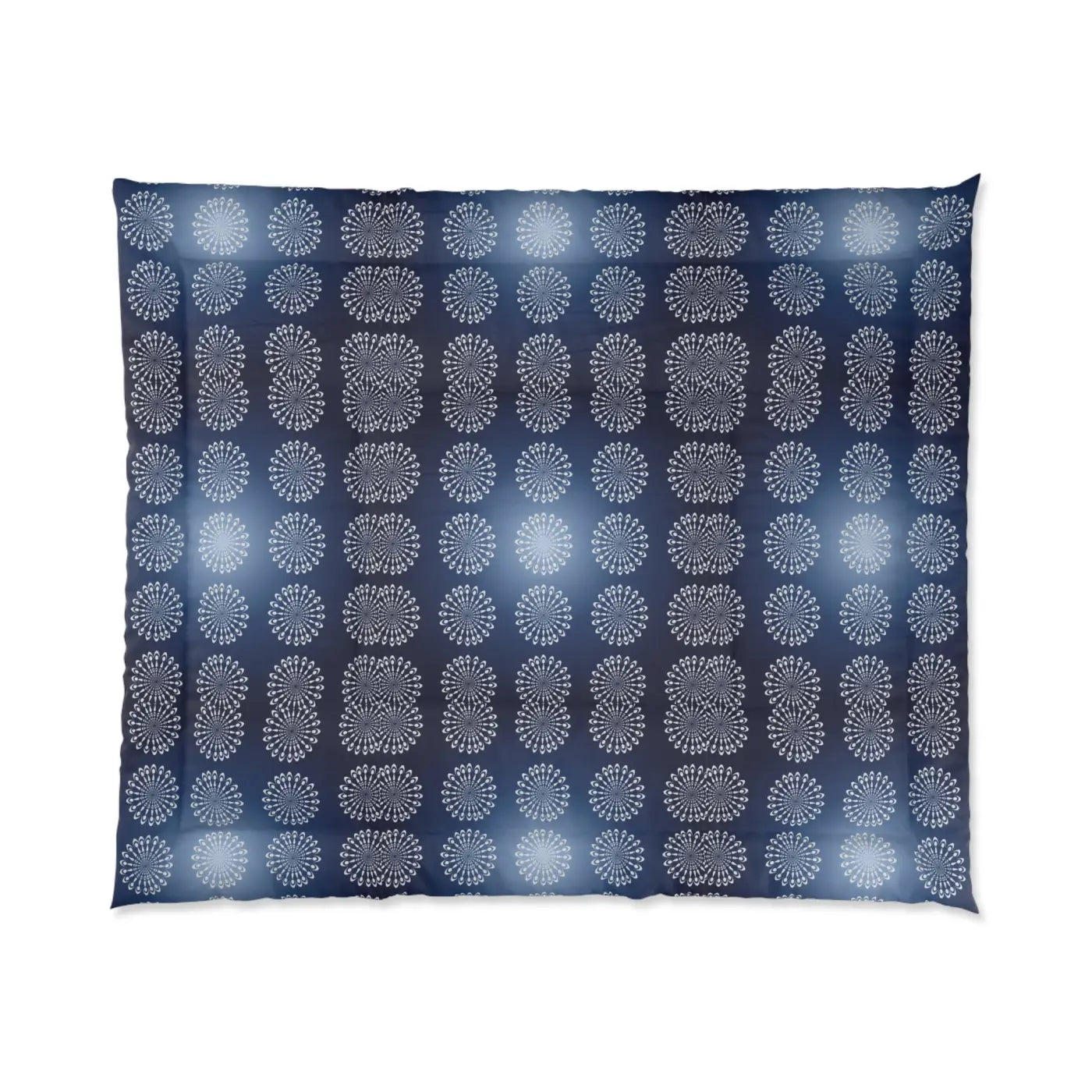 Navy Blue Mandal Pattern Blanket – Eco-friendly - Dipaliz
