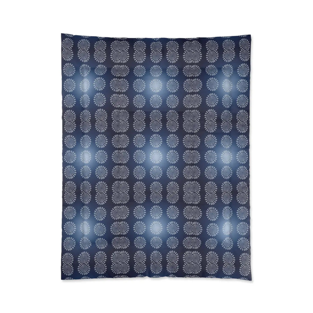 Navy Blue Mandal Pattern Blanket – Eco-friendly - Dipaliz