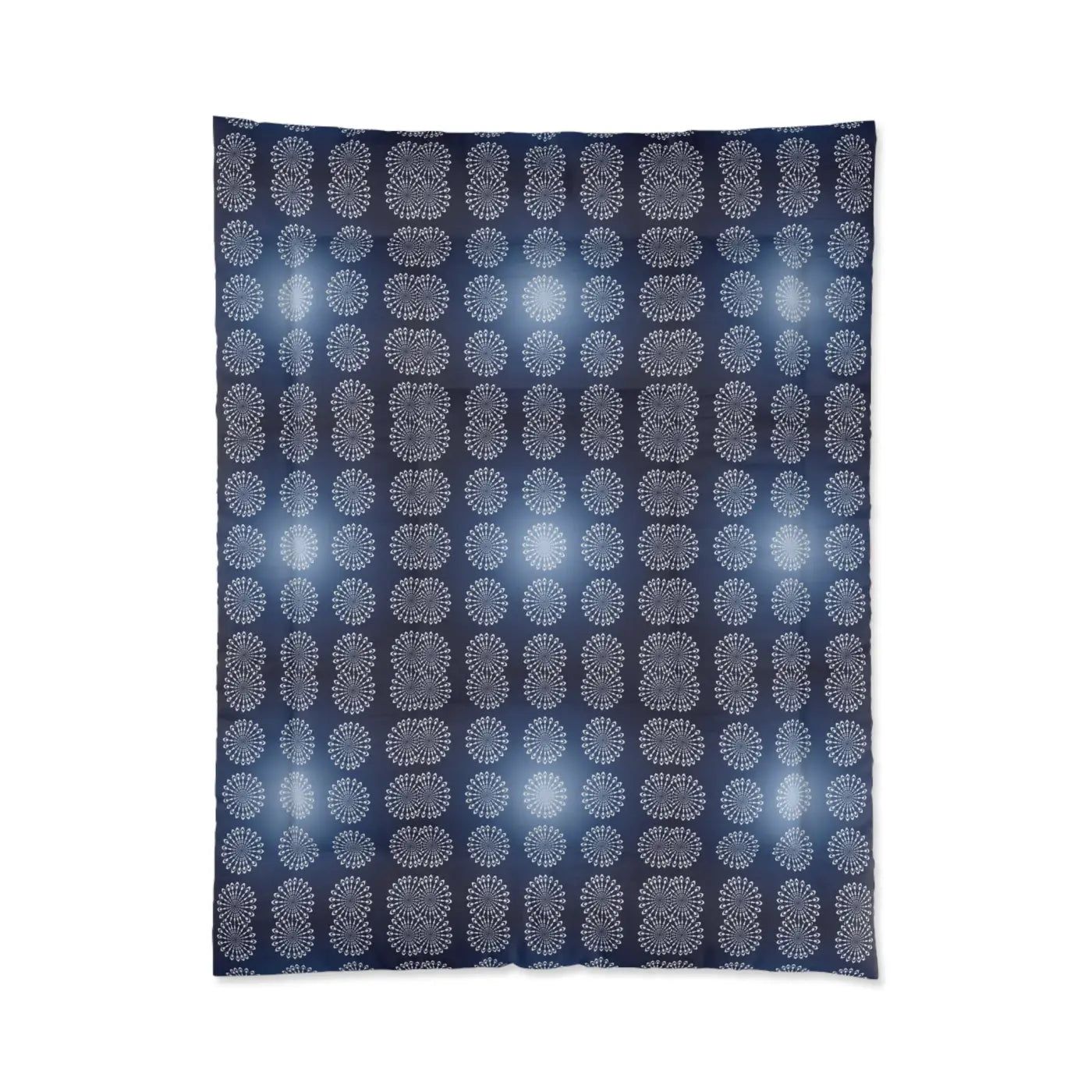 Navy Blue Mandal Pattern Blanket – Eco-friendly - Dipaliz