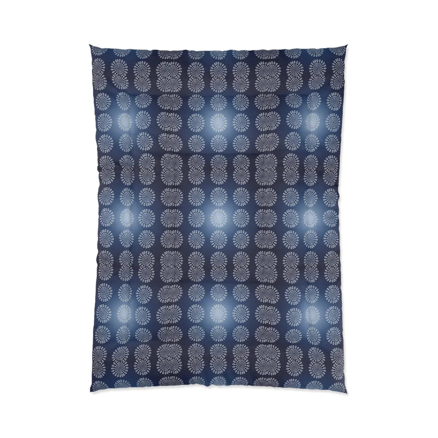 Navy Blue Mandal Pattern Blanket – Eco-friendly - Dipaliz