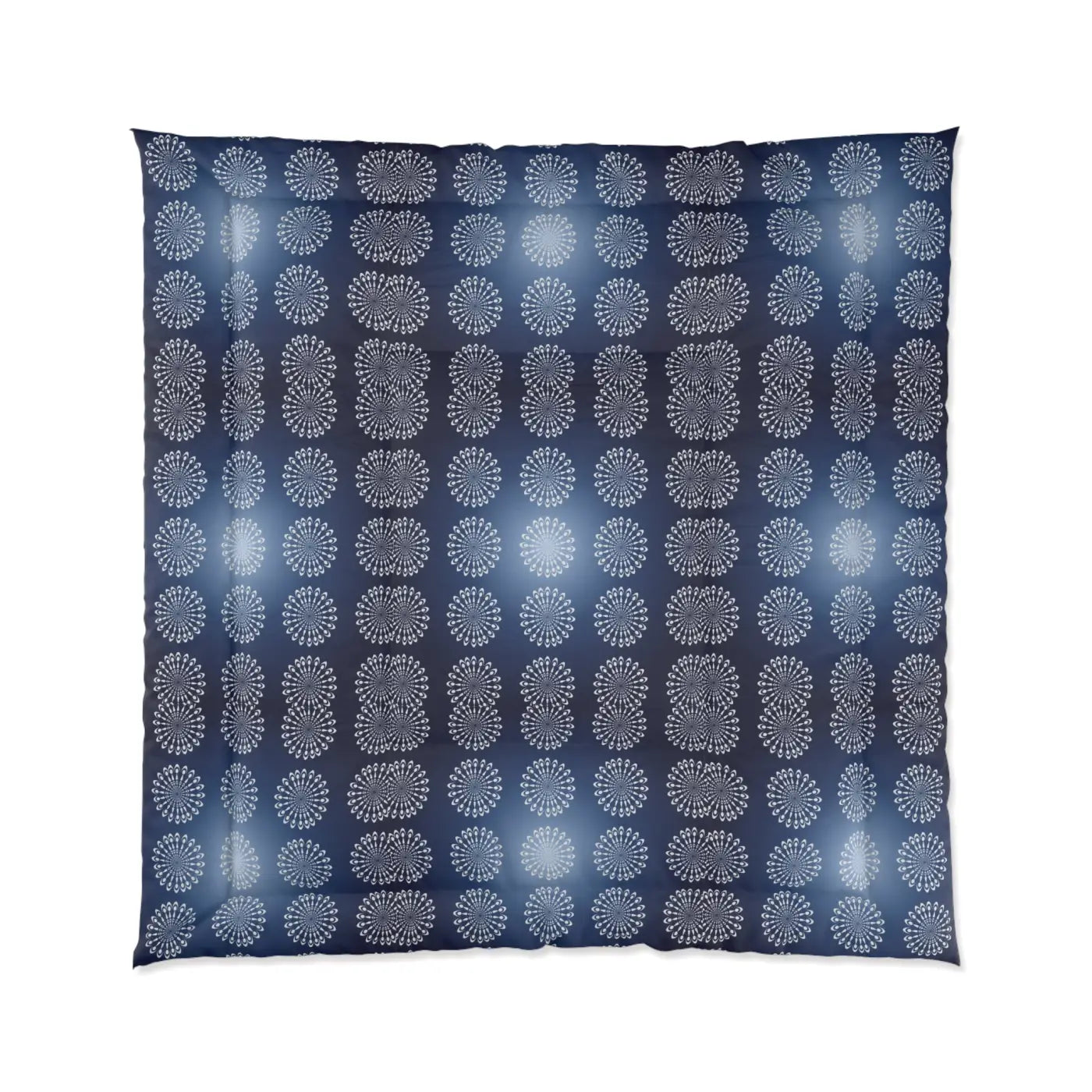 Navy Blue Mandal Pattern Blanket – Eco-friendly - Dipaliz