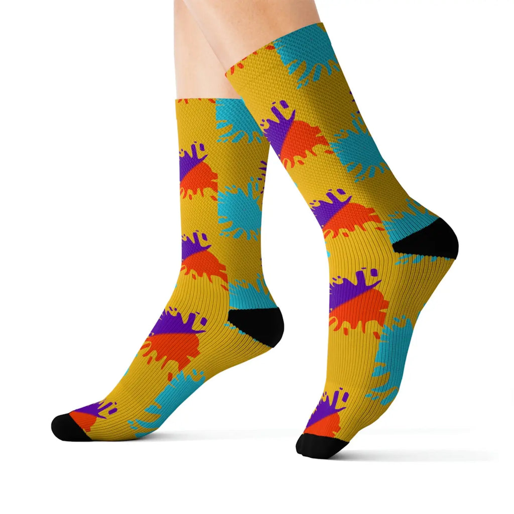 Paint Splats Sublimation Socks – Eco-friendly - Dipaliz