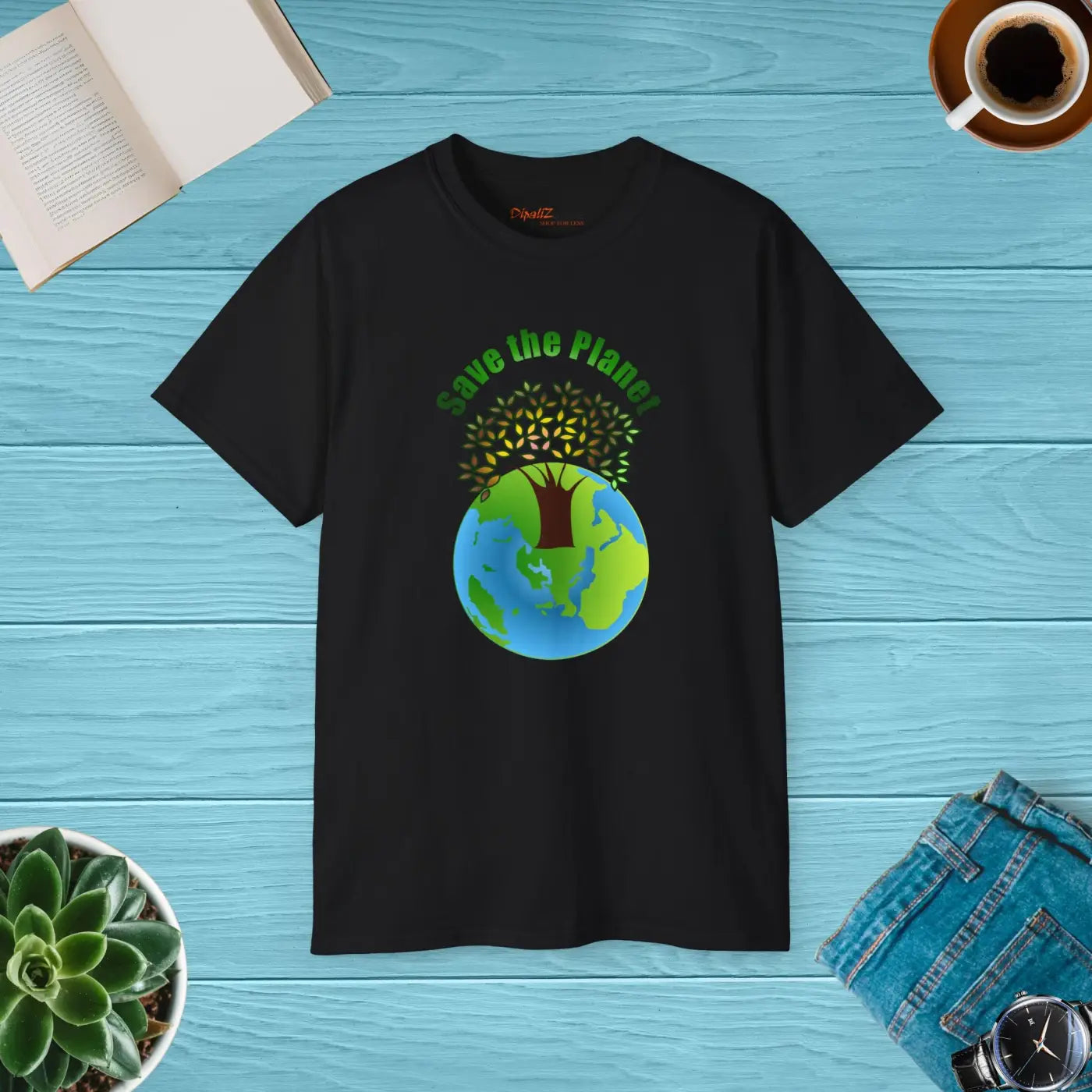 Save the Planet T-shirt – Eco-friendly Cotton - Dipaliz