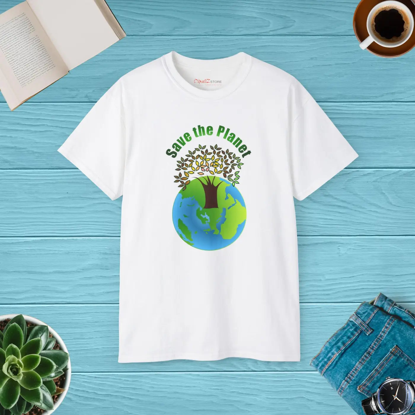 Save the Planet T-shirt – Eco-friendly Cotton - Dipaliz