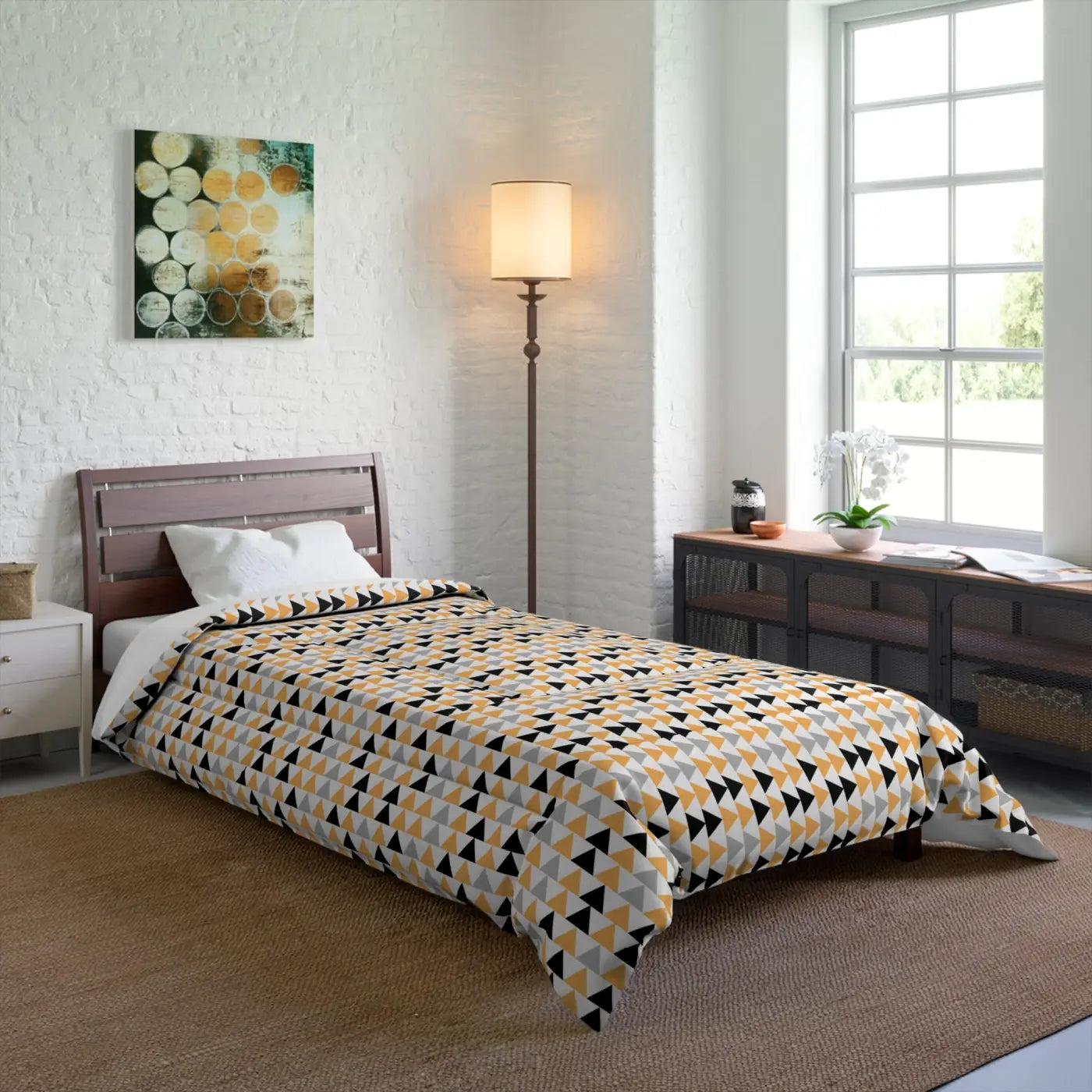 Black Triangles Comforter – Eco-friendly Gift - Dipaliz