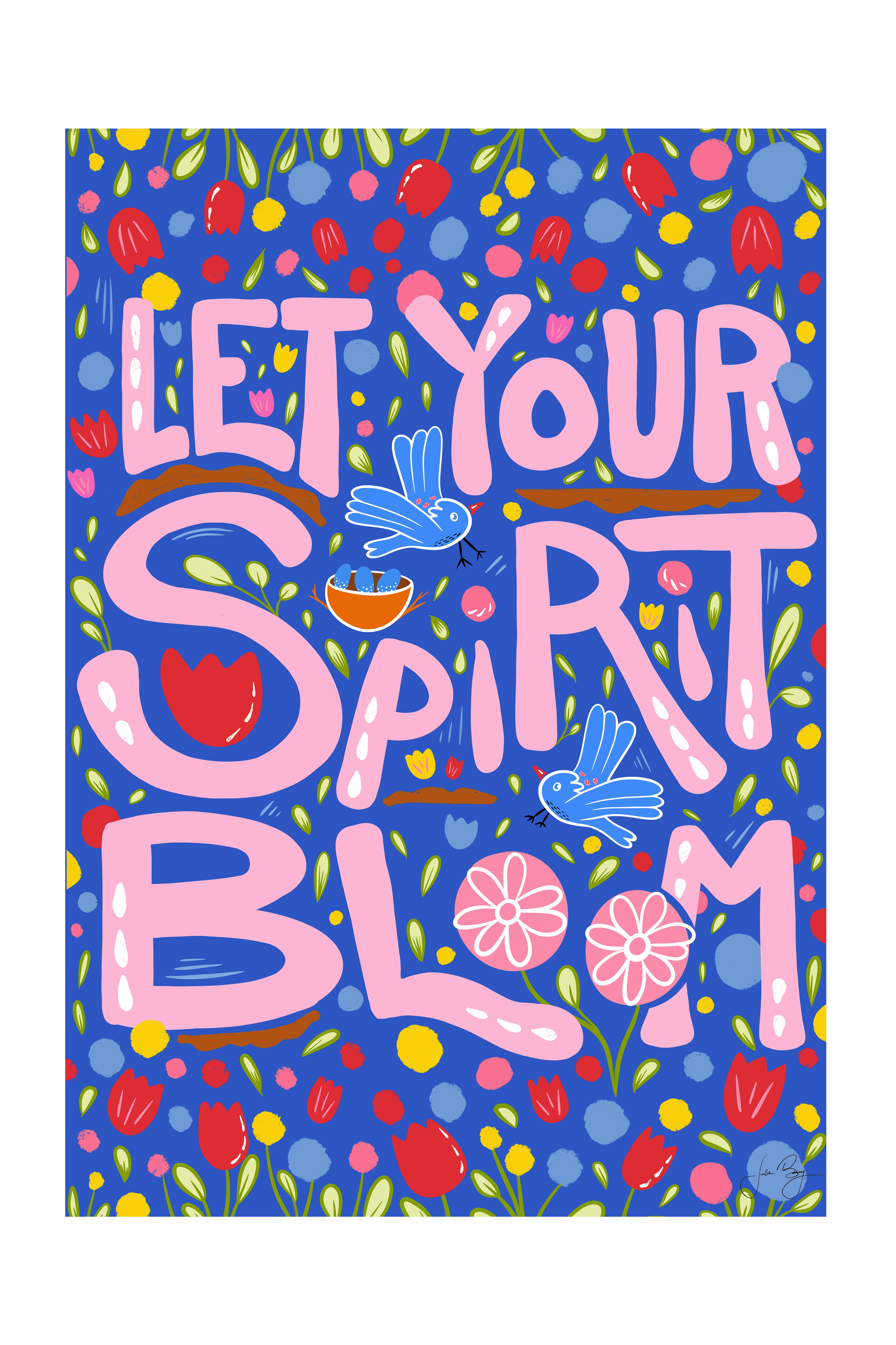 "Let Your Spirit Bloom" Meditative Eco-Art Print 12x18"