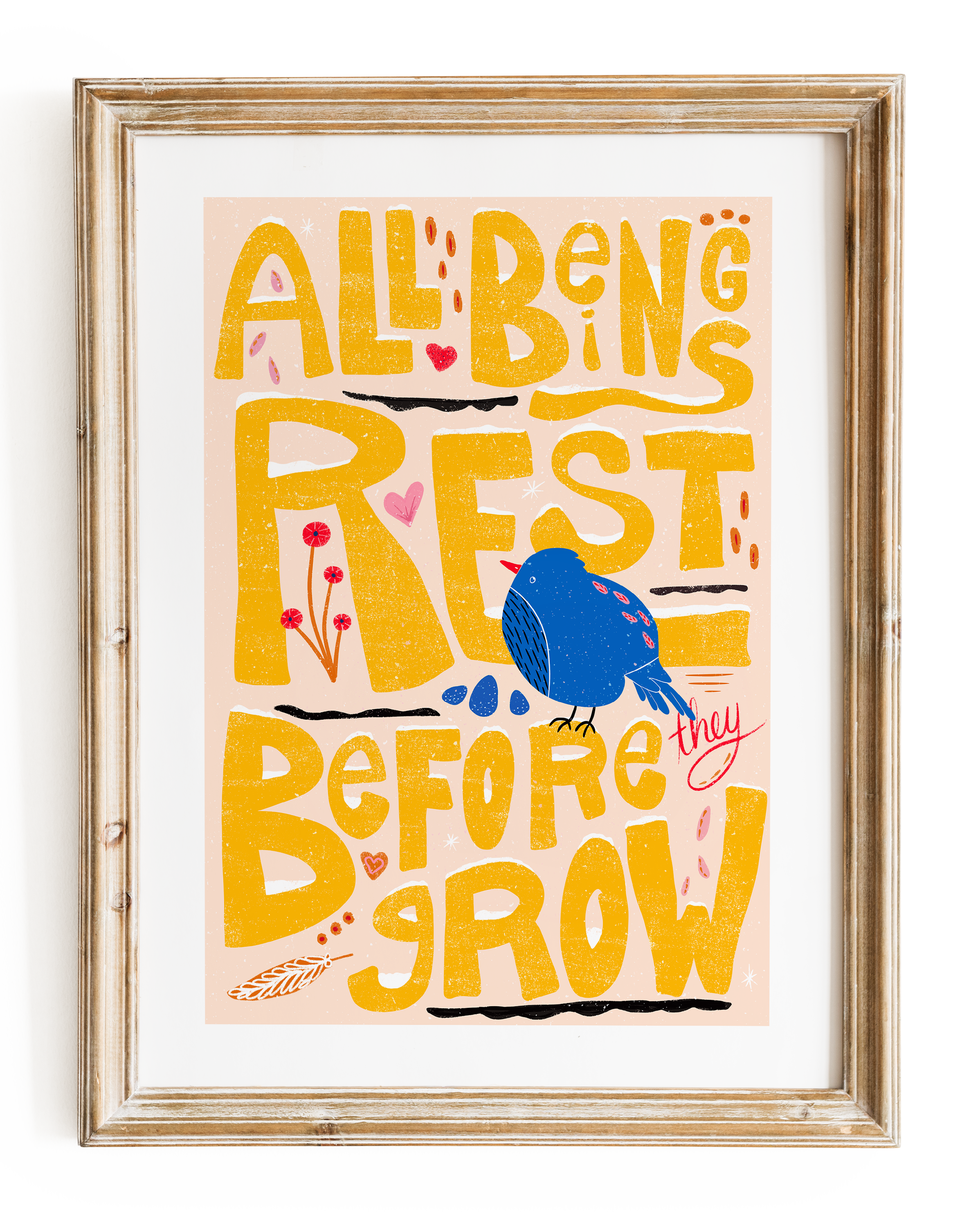 "All Beings Rest" Meditative Eco-Art Print 12x18"