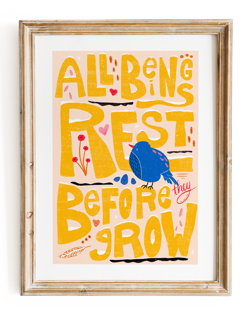 "All Beings Rest" Meditative Eco-Art Print 12x18"