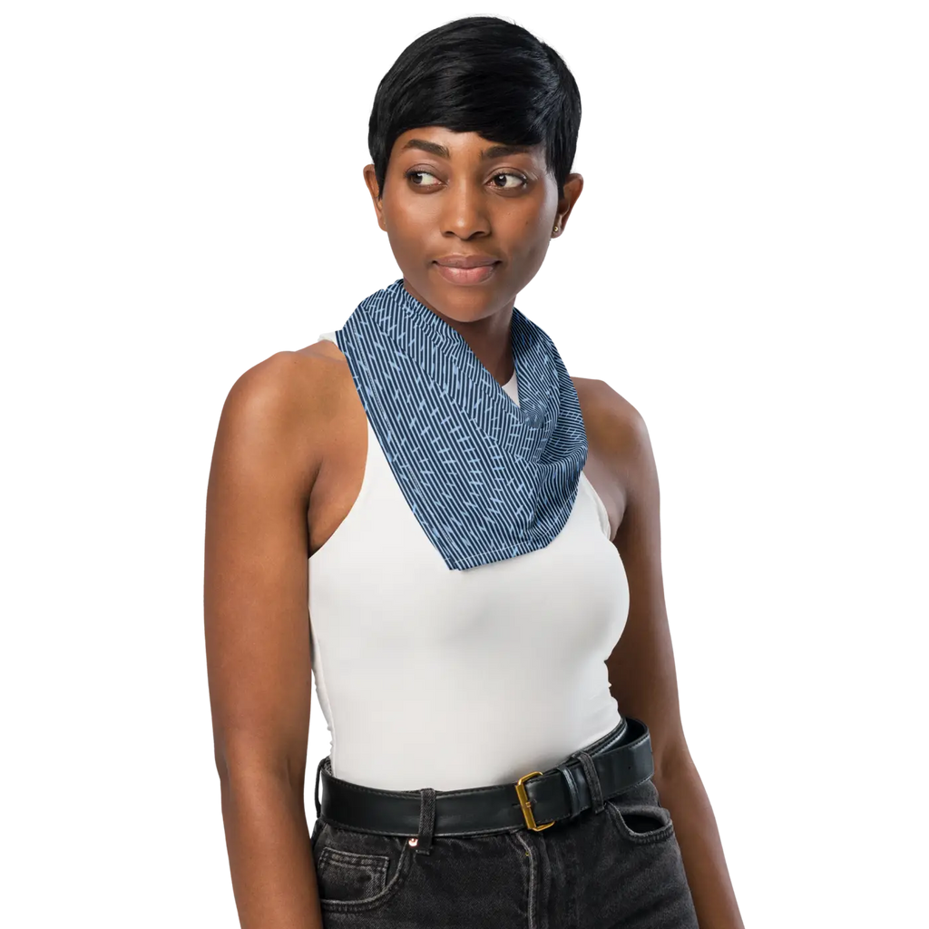 Navy Blue Striped Bandana – Eco-friendly Gift - Dipaliz