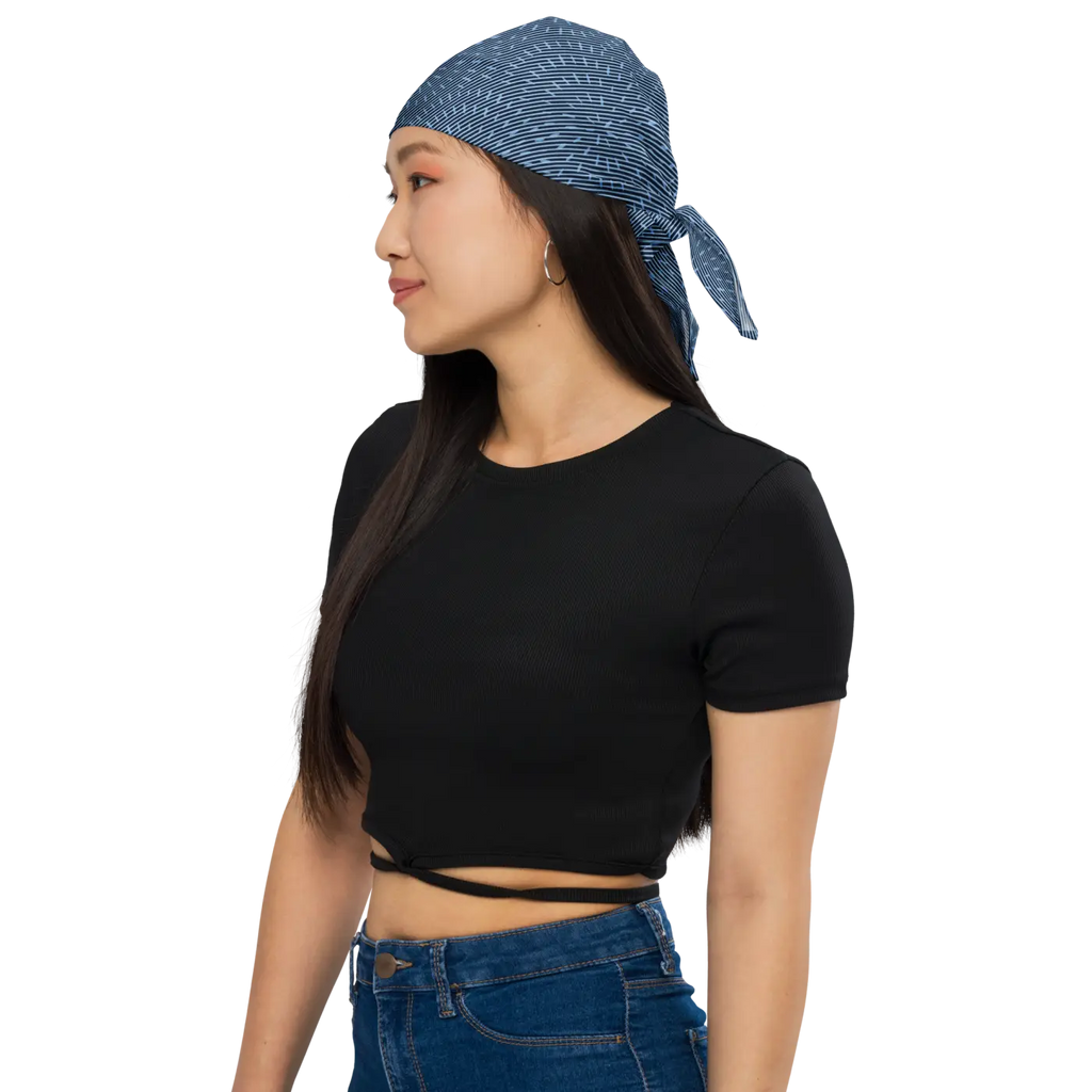 Navy Blue Striped Bandana – Eco-friendly Gift - Dipaliz