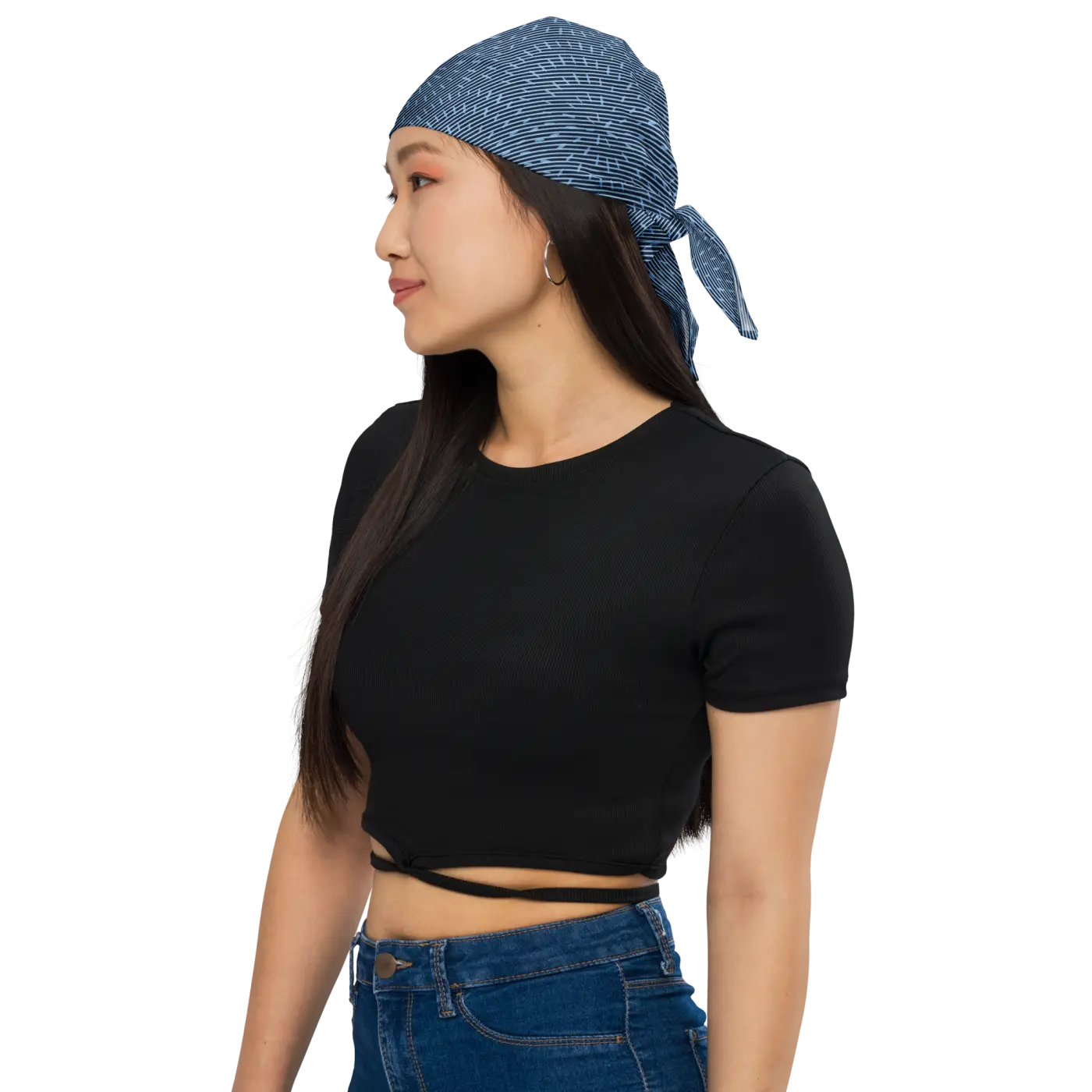 Navy Blue Striped Bandana – Eco-friendly Gift - Dipaliz