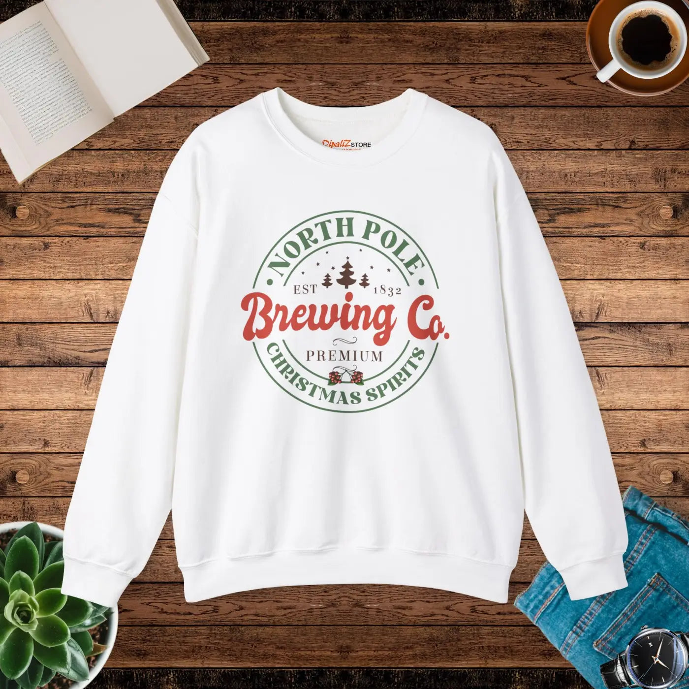 North Pole Brewing Christmas Sweatshirt – Eco-friendly - Dipaliz