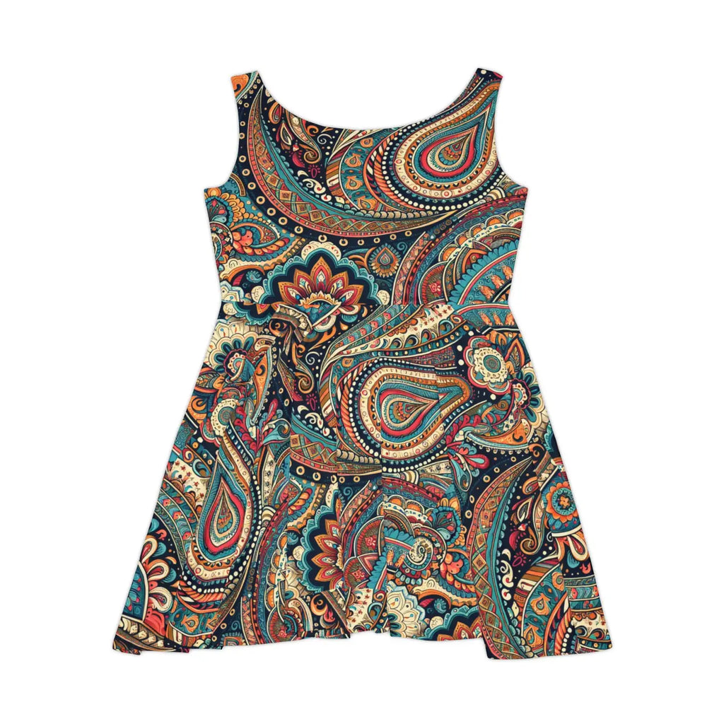 Paisley Pattern Skater Dress – Eco Friendly - Dipaliz