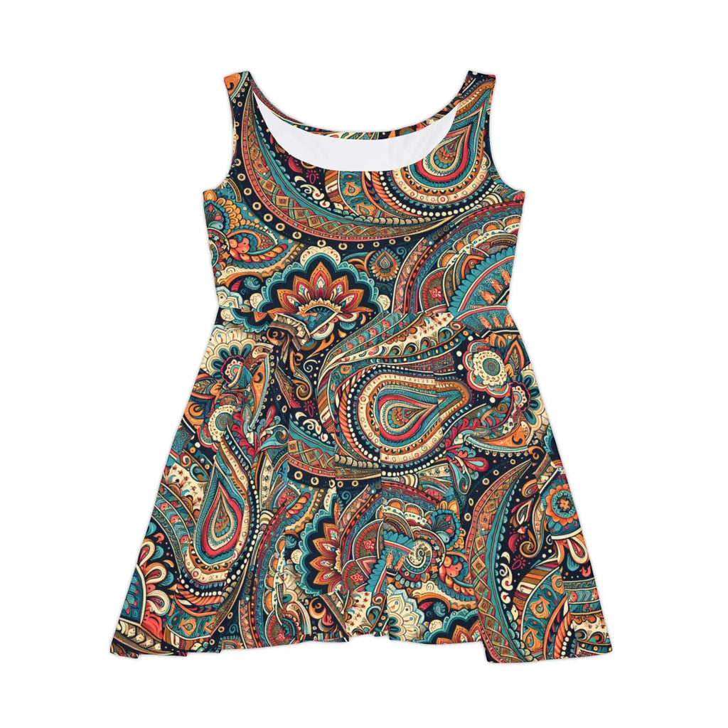 Paisley Pattern Skater Dress – Eco Friendly - Dipaliz