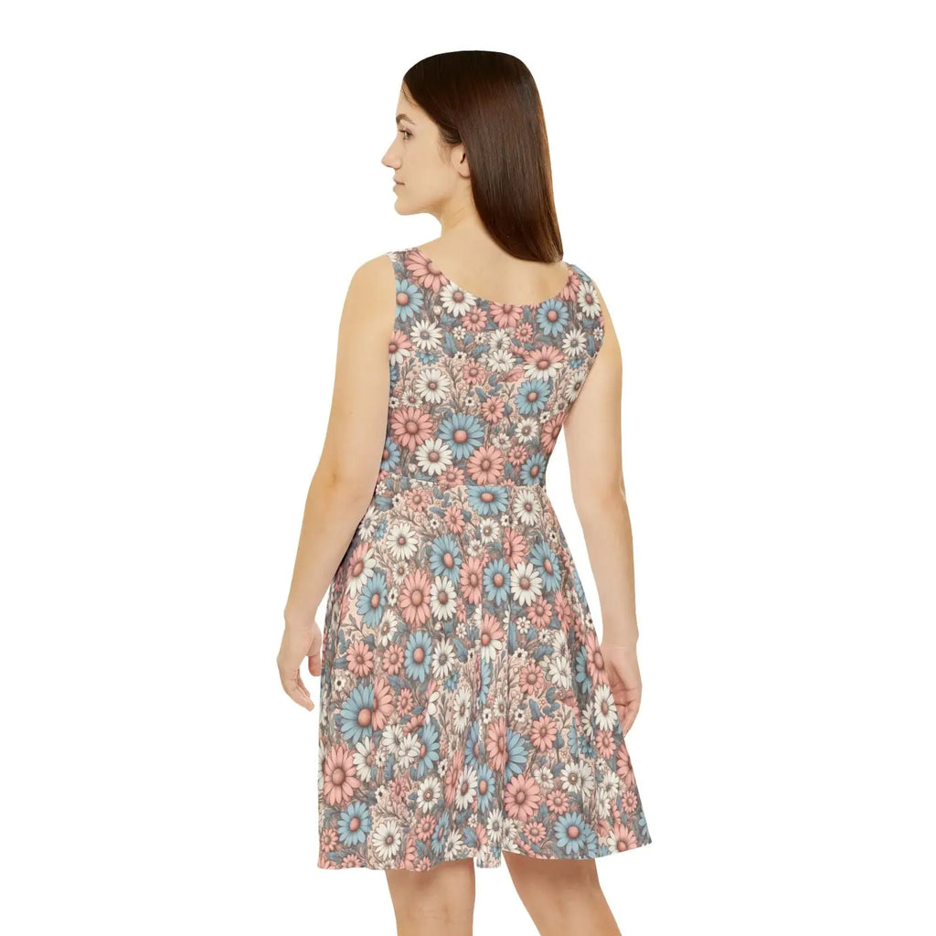 Pastel Floral Skater Dress – Eco Friendly – Dipaliz