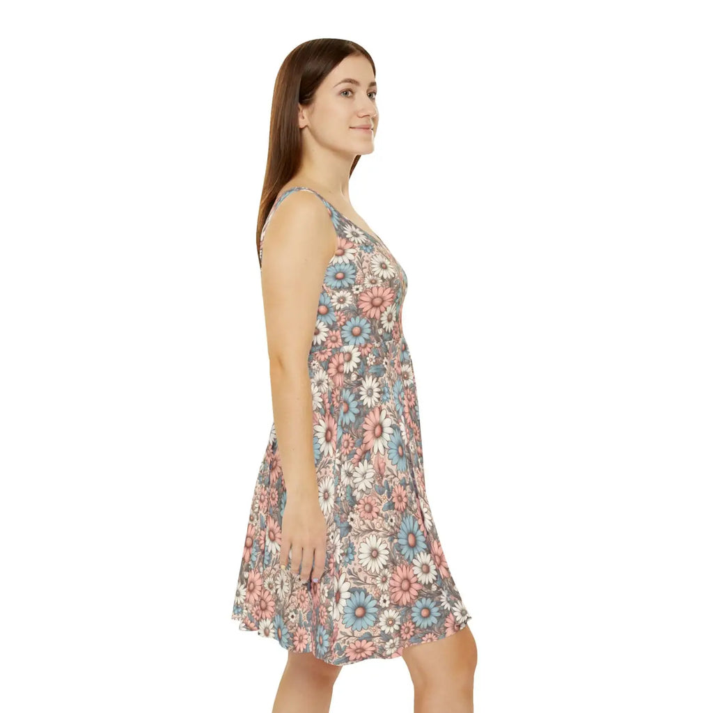 Pastel Floral Skater Dress – Eco Friendly – Dipaliz