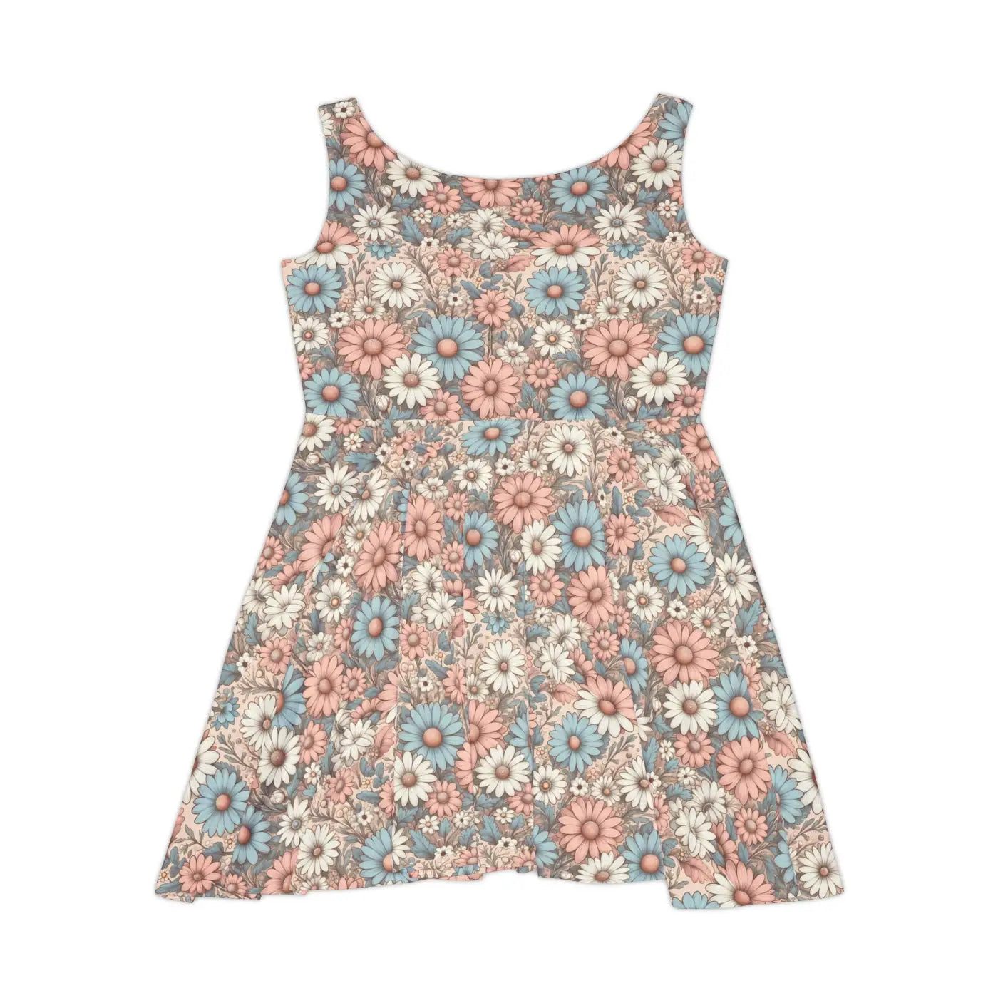 Pastel Floral Skater Dress – Eco Friendly – Dipaliz