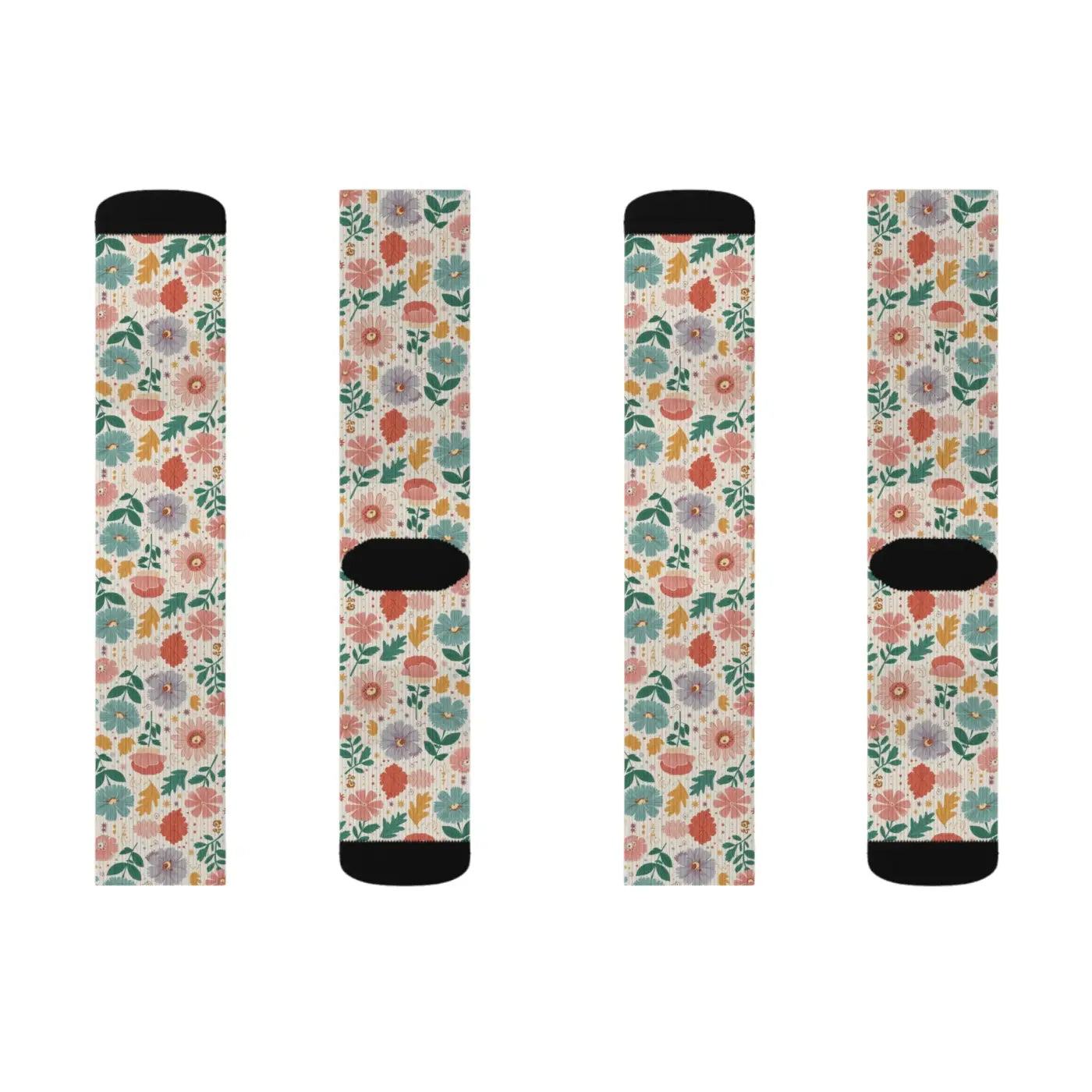 Pastel Flowers Socks – Eco-friendly Women’s Clothing - Dipaliz