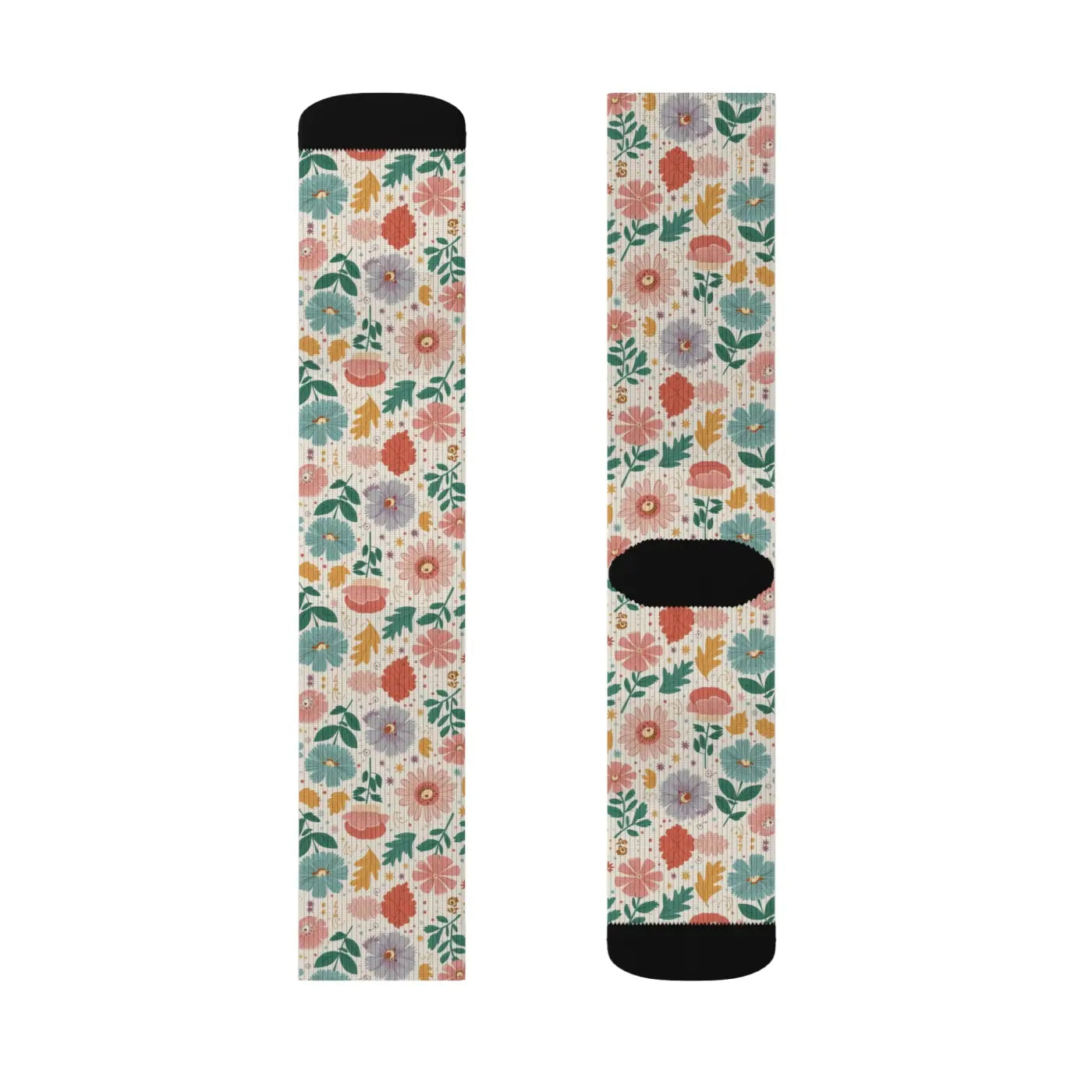 Pastel Flowers Socks – Eco-friendly Women’s Clothing - Dipaliz