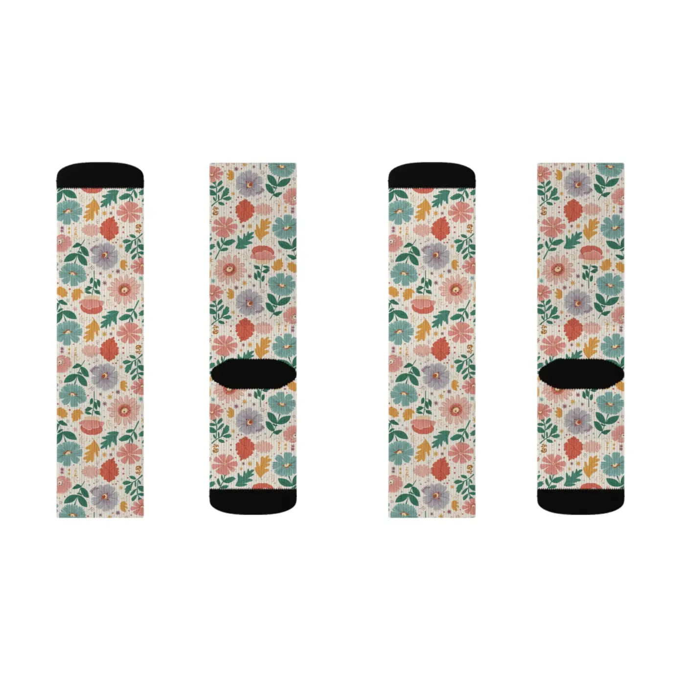 Pastel Flowers Socks – Eco-friendly Women’s Clothing - Dipaliz