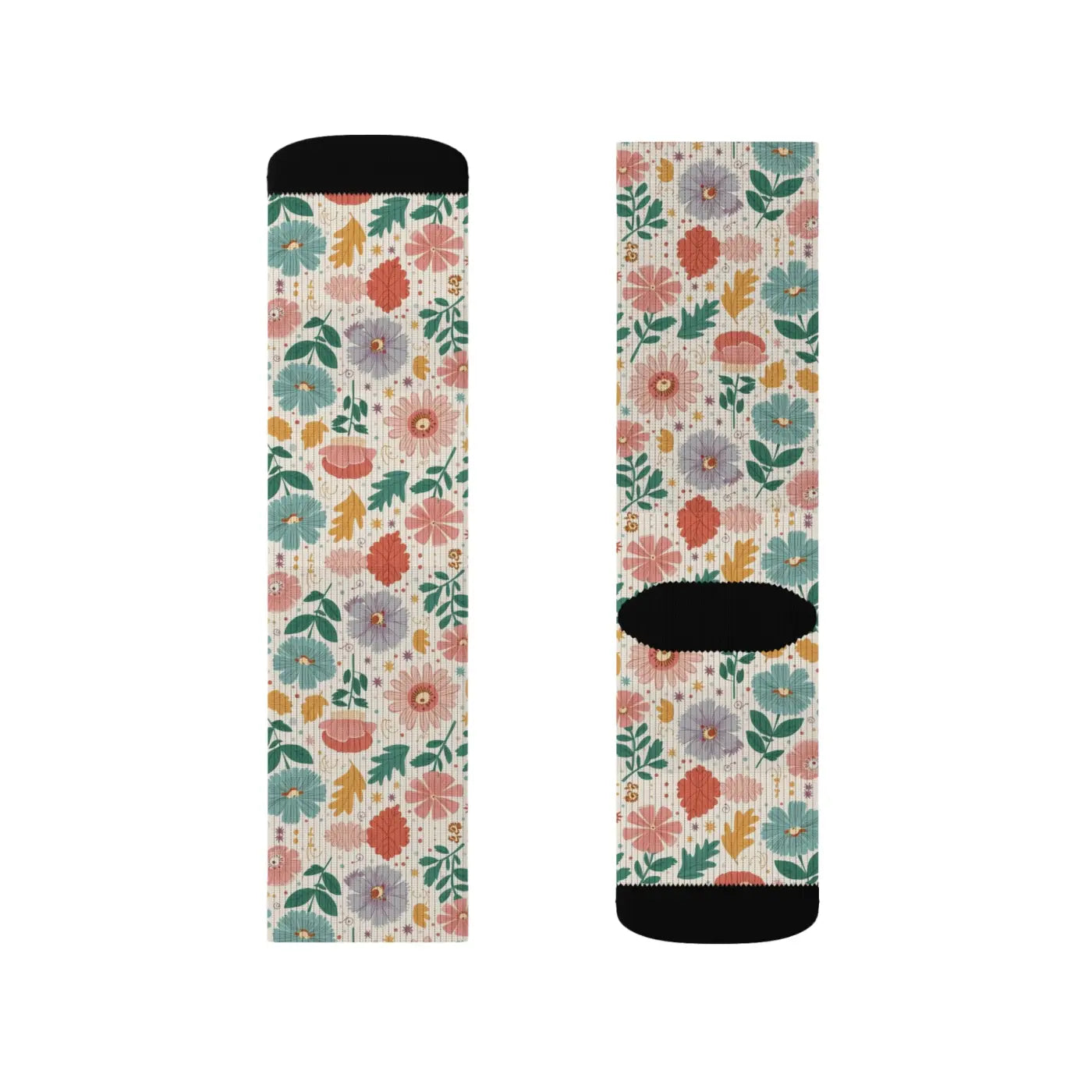 Pastel Flowers Socks – Eco-friendly Women’s Clothing - Dipaliz