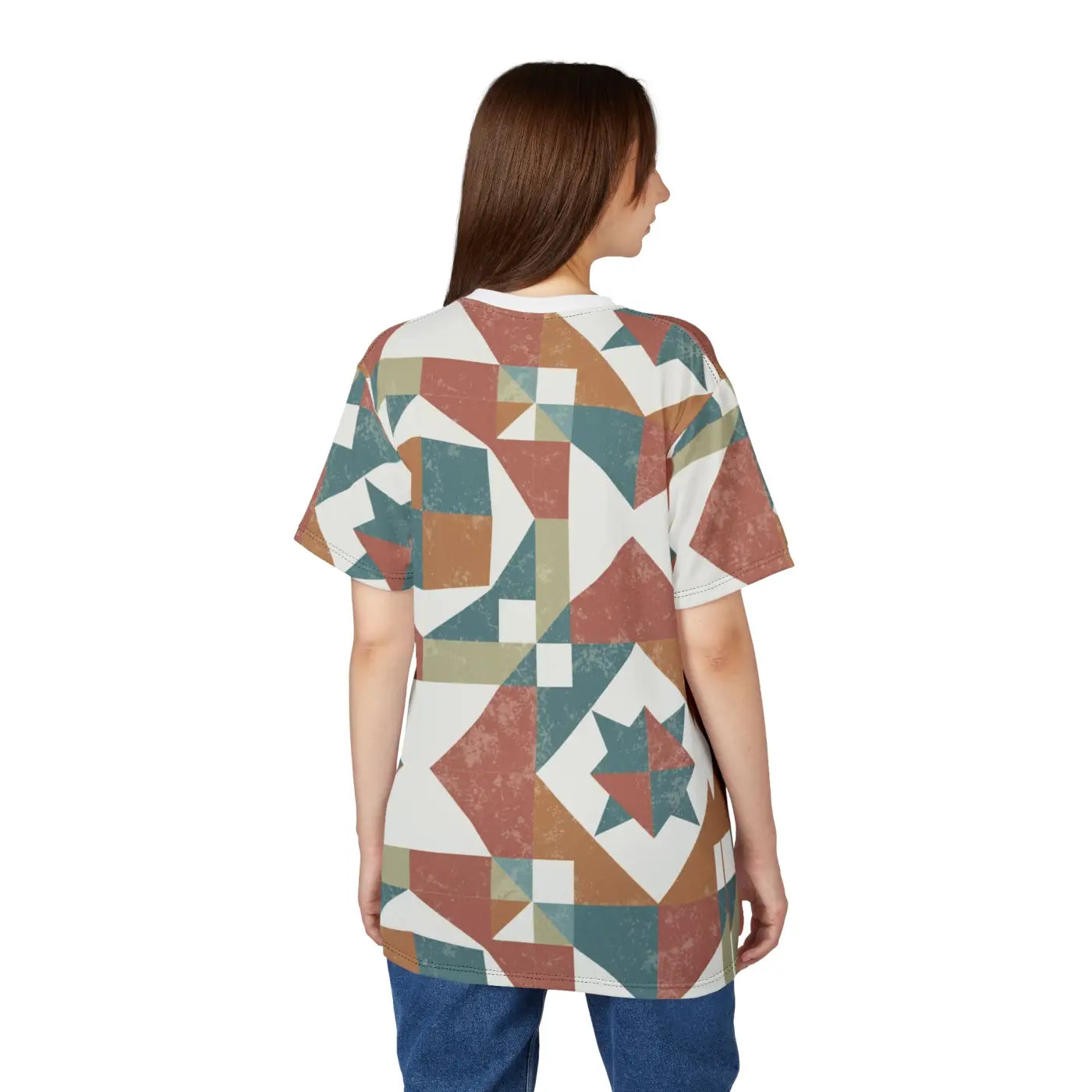 Pastel Geometric Pattern Tee – Eco-friendly - Dipaliz