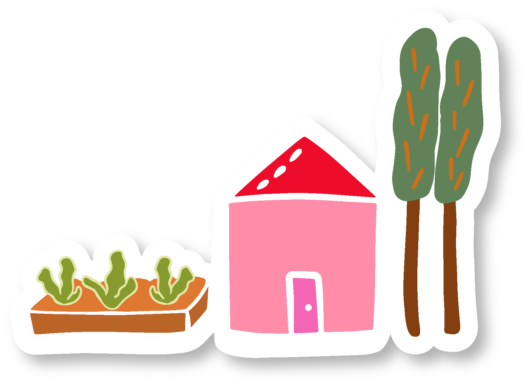 "Green Cities" Assorted Hand-drawn Adorable Individual Stickers - S, M, L (Grow & Bloom / Celebrate Pollinators)
