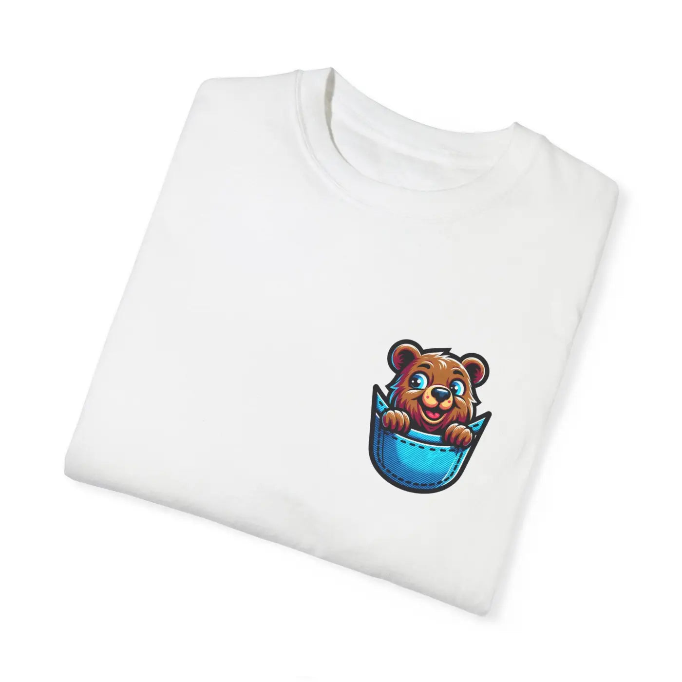 Bear in a Pocket Tee – Eco-friendly Cotton Top - Dipaliz
