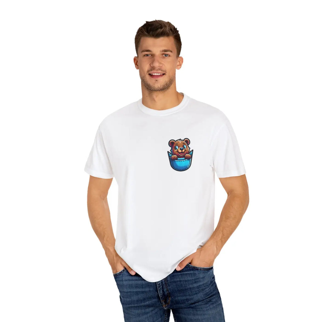 Bear in a Pocket Tee – Eco-friendly Cotton Top - Dipaliz