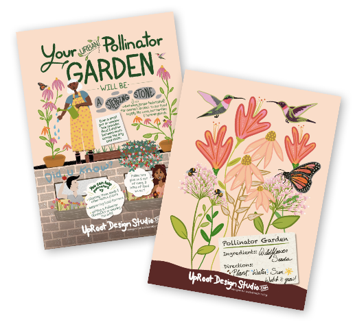 Hummingbird Garden Greetings Kit w. Non-GMO "Hummingbird Garden" Packet w. Seeds, Infosheets + Hummingbird Greeting Card (Celebrate Pollinators)