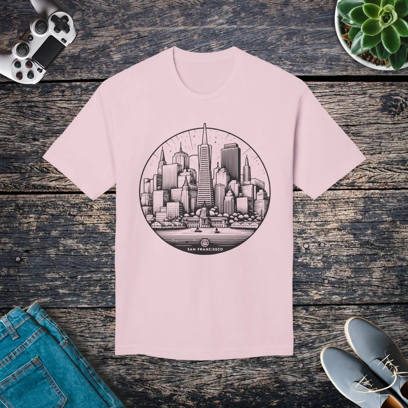 San Francisco City Skyline Cotton Tee - Eco-friendly - Dipaliz