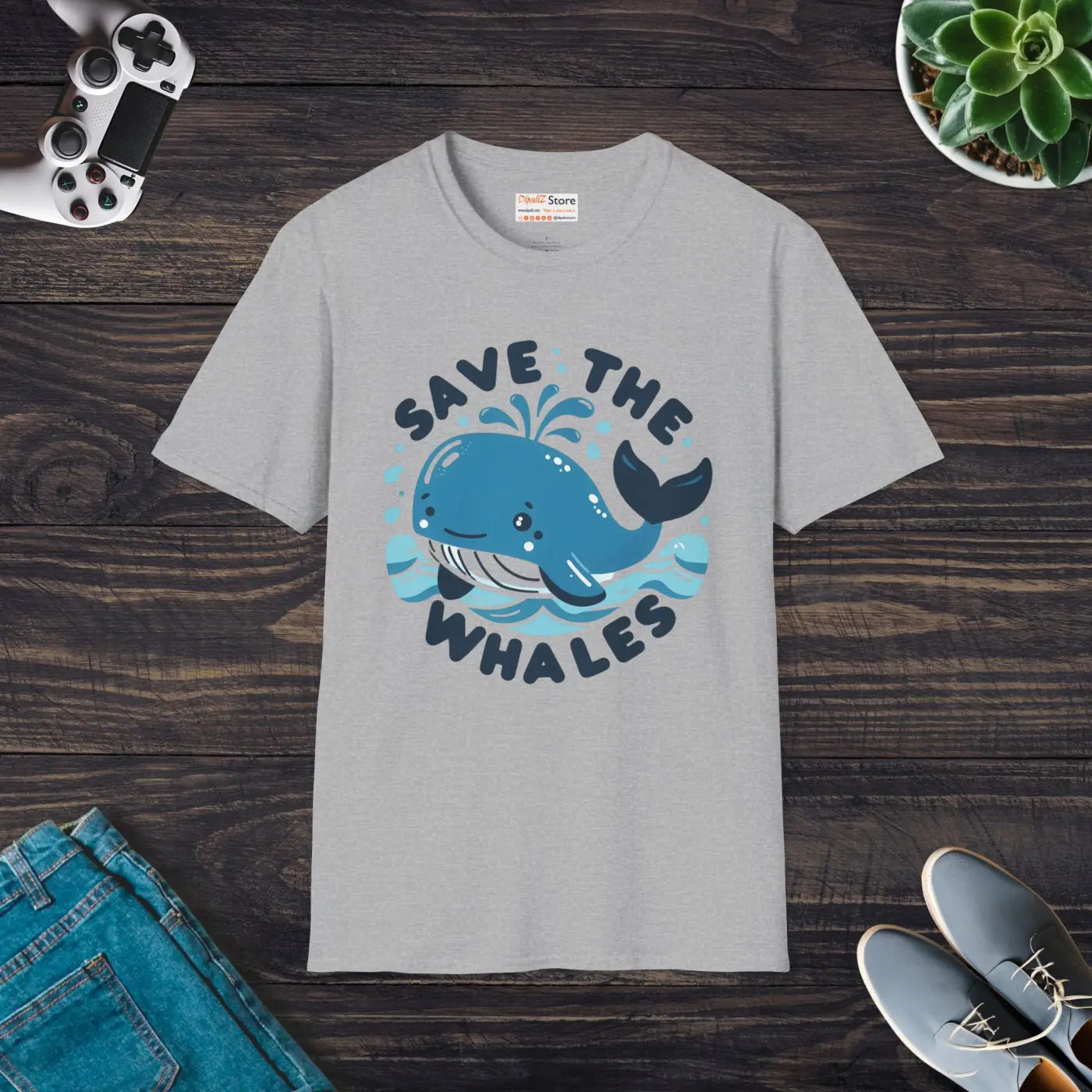 Whales Unisex Softstyle Tee – Eco-friendly Cotton - Dipaliz
