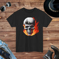 Skull on Fire Unisex Cotton Tee – Eco-friendly - Dipaliz
