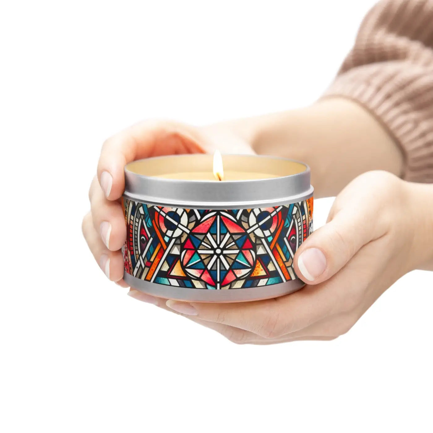 Abstract Pattern Tin Candles – Eco-friendly Gift - Dipaliz