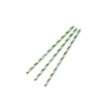 Vegware Jumbo green stripe 7mm ecovio straw, wrapped, 8.25in (QTY:5000)