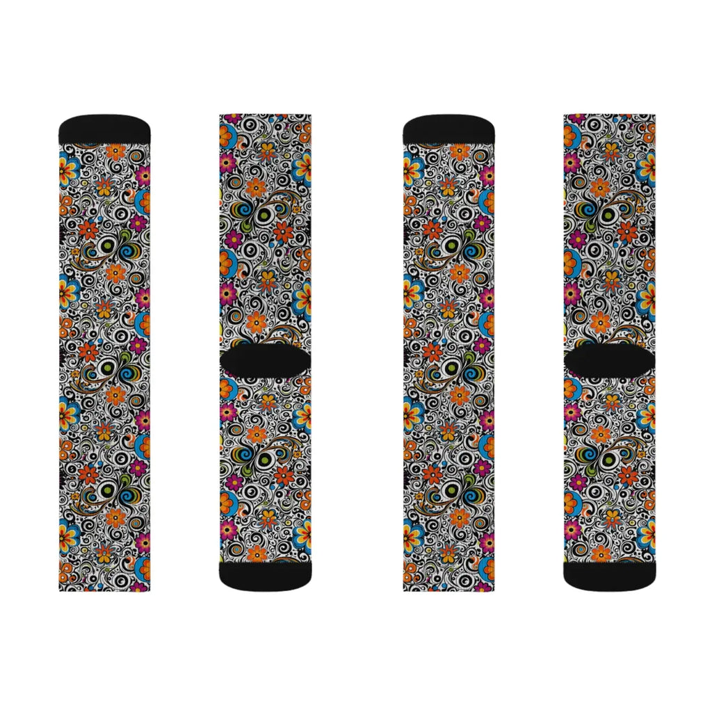 Vibrant Floral Pattern Socks – Eco Friendly - Dipaliz