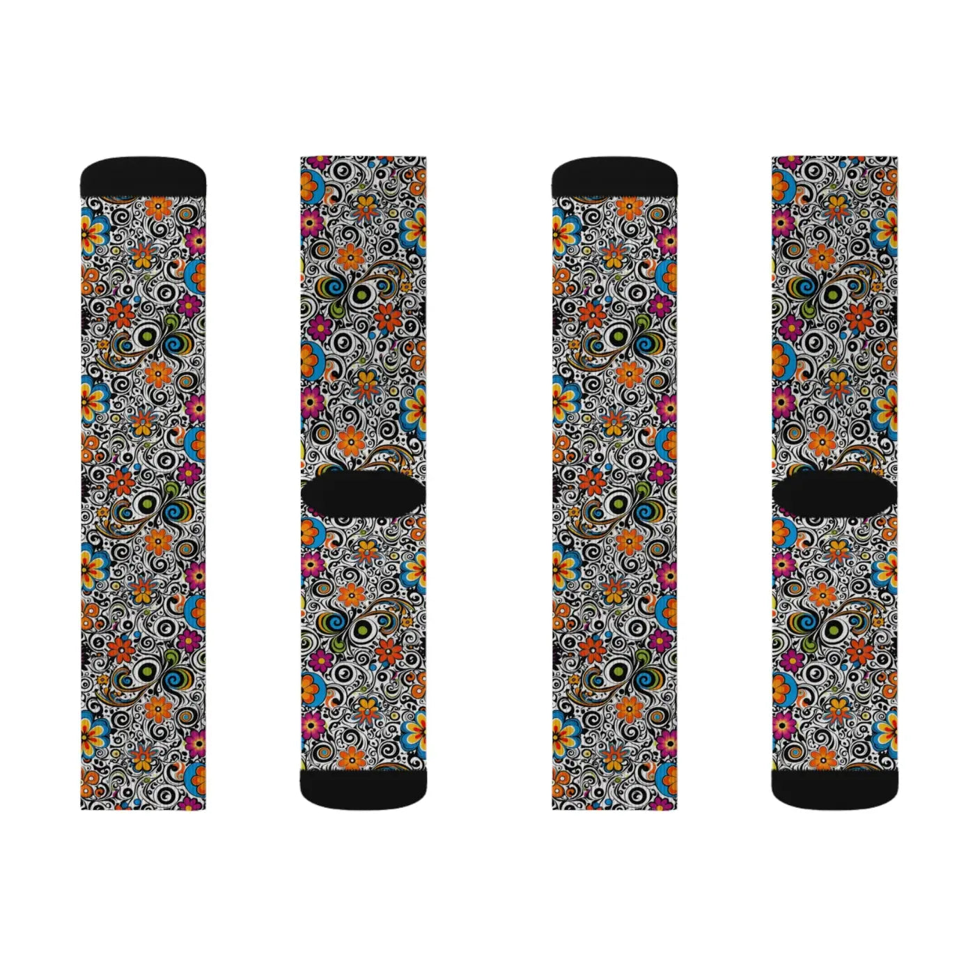 Vibrant Floral Pattern Socks – Eco Friendly - Dipaliz