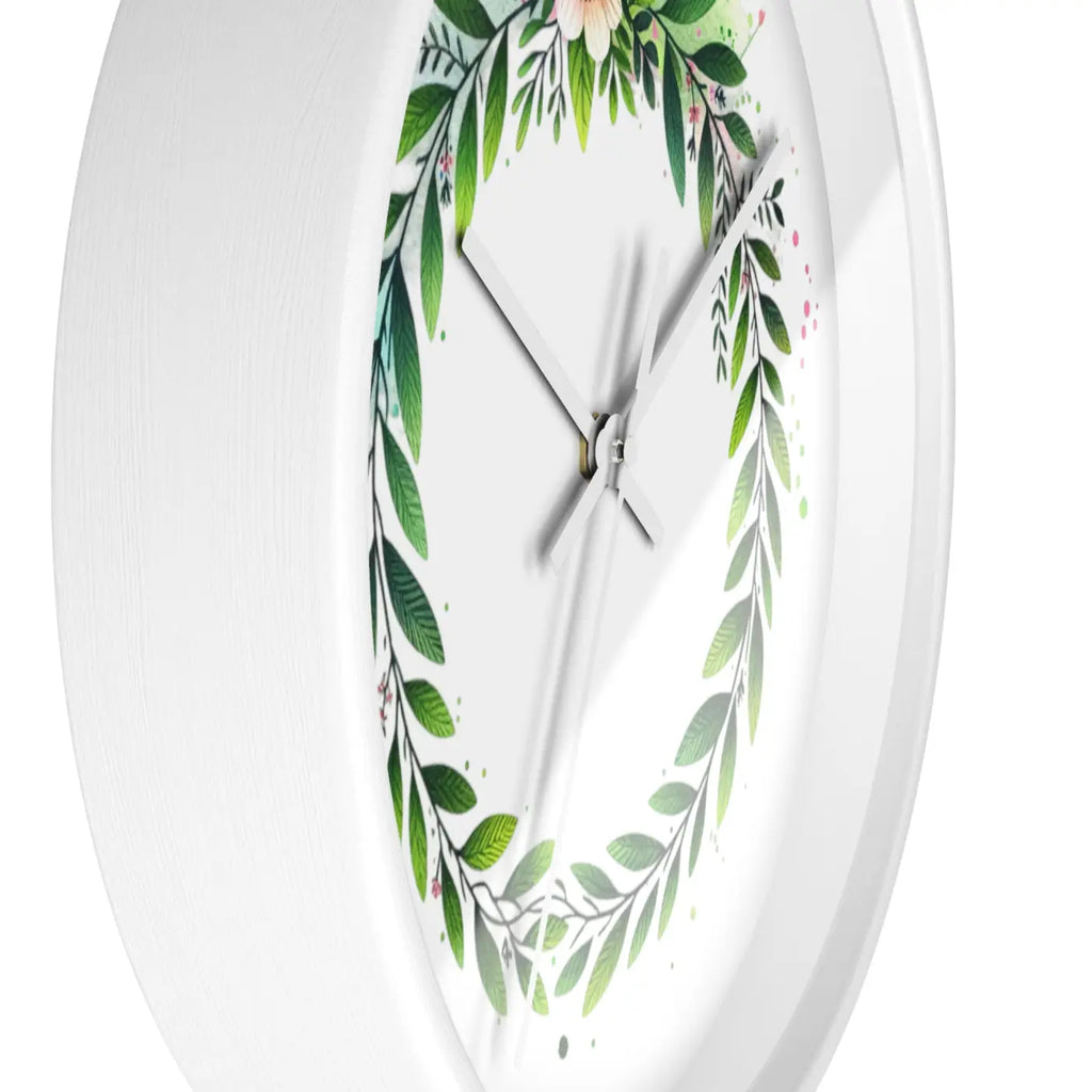 Floral Wreath Wall Clock – Eco-friendly Wood - Dipaliz