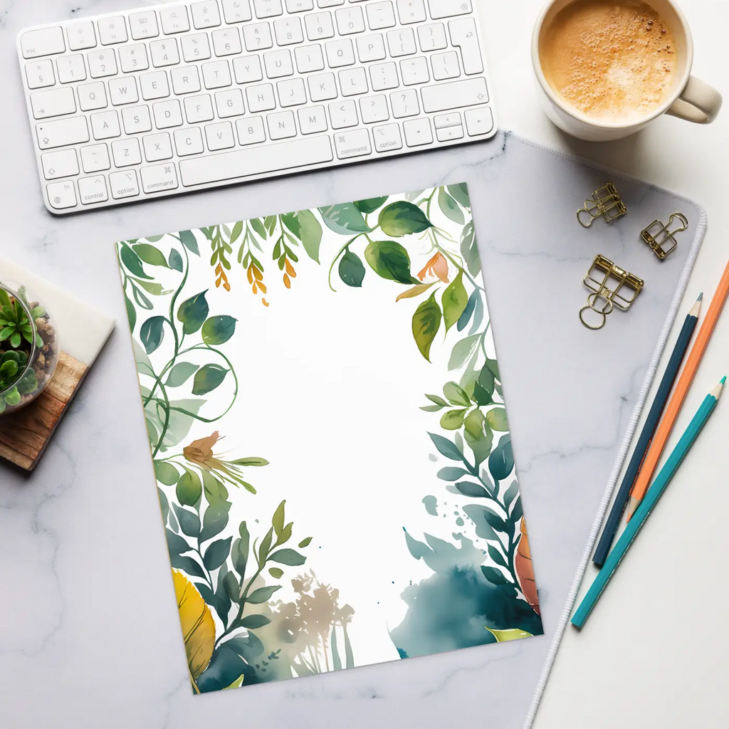 Vibrant Water Color Flowers Notepad – 6x8 Eco Paper - Dipaliz