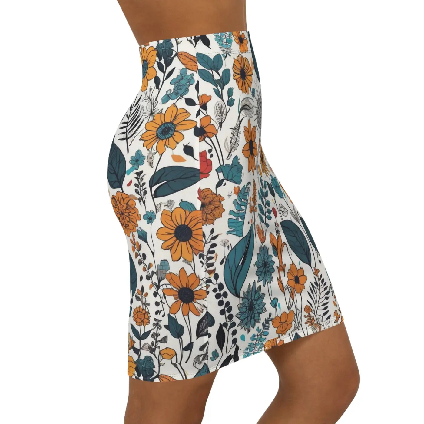 Yellow Flowers Mini Skirt – Eco-friendly Clothing - Dipaliz